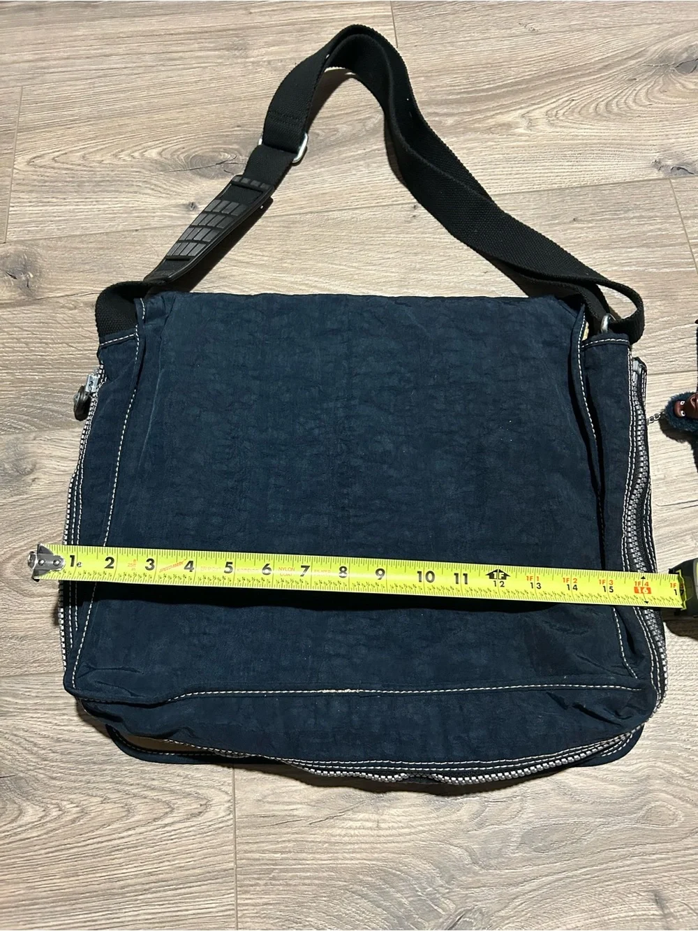 Kipling Dark Blue Expandable Messenger Bag with Monkey Charm